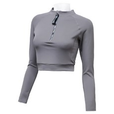 Funhan Couple 女式短款露臍上衣 B6207, 灰色