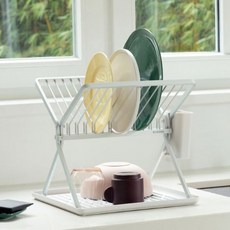 brabantia 可折疊碗盤瀝水架 小, 淺灰色