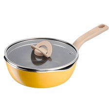 Tefal 特福 IH爐適用煮FUN系列不沾深平鍋 黃色, 22cm, 1個