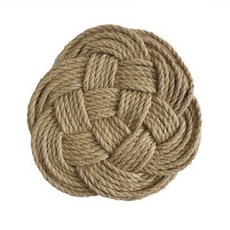 Juang Objet Bisseu 繩編杯墊, 02 純大麻編織16cm