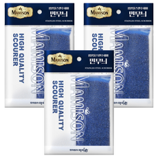 마미손 평판 울스텐 민무늬 강력수세미 랜덤발송, 1개입, 3개