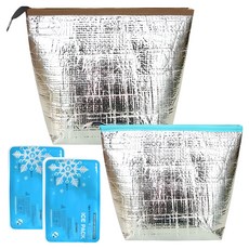 袋中袋 深寬保溫保冷袋 2款+冰袋 2入, 混合色