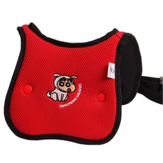 AGAFURA 兒童款蠟筆小新刺繡車用肩帶調節安全墊, 紅色, 1個