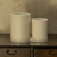 윤도자기 차곡 수저 조리도구통 세트, 아이보리, 1세트