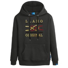 L.LAMO 繩鎖圖案刷絨連帽長袖衛衣