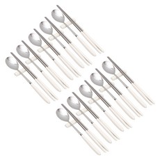 Willive 304不鏽鋼 AMOS 粉彩餐具組, 湯匙 + 筷子, 象牙白, 10套