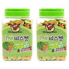 도기맨 강아지 비스킷 SS, 야채맛, 850g, 2개