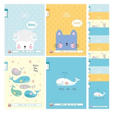 YOUNGART 封面印花女童10格英語練習本, 15本, 隨機發貨