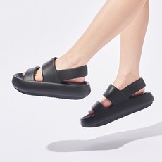 ABLE FACTORY 女款EVA厚底涼鞋, 240, 黑色