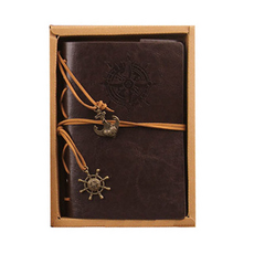 復古皮革手帳, 1個, 深棕色