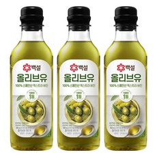 백설 엑스트라버진 압착 올리브유, 500ml, 3개