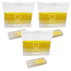 Smile Brush I 型牙間刷+收納盒 黃色款, 0.7mm, 50支, 3組