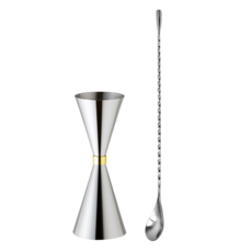 GOODLIVING 雞尾酒金環量杯 30/60ml+攪拌匙 30cm組, 單色, 1組