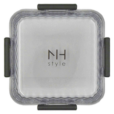 SHOWA正和 NHstyle 簡約透明便當盒(小) 13.1x13.1x8.4cm, 深灰色, 1個