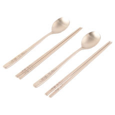 수타미 놋봄 방짜유기 모던 2인 수저세트, 구리색, 숟가락 2p + 젓가락 2p, 1개