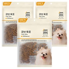 무마진 큐브 육포 강아지 간식 져키, 연어맛, 800g, 3개