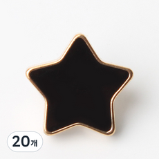 東和商場 星星寶石鈕扣 12mm, 黑金, 20個