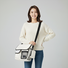 jeballot 男女通用 Sierra 郵差包, 象牙白