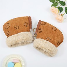 생활의지혜 킥보드 핸드 워머 자전거 방한 장갑, 스마일브라운, 1개