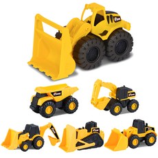 ROAD RIPPERS 韭菜汽車ryono沙子遊戲中型推土機 +迷你機5P重型設備玩具套組, 混色