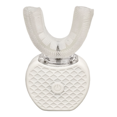 U型美白牙刷 聲波靜音電機 IPX7級防水 透硅膠刷頭, 白色, 1個