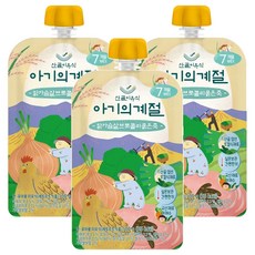 에코맘의산골이유식 아기의계절 중기 닭가슴살 브로콜리 묽은죽, 100g, 3개