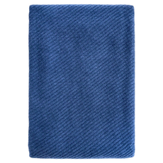 HOLA 和樂家居 伊登緹花純棉風格浴巾 70 x 140 x 0.5cm 490g, 斜紋藍, 1條