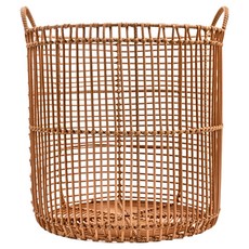 HOLA 和樂家居 手工編織直條收納籃 L(46 x 40 x 40cm) 1.33kg, 1個