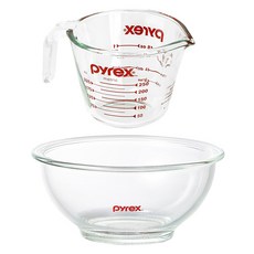 Corelle Brands 康寧餐具 Pyrex 原創量杯 250ml + 攪拌碗 880ml 套組, 1130ml, 1套, 混合色