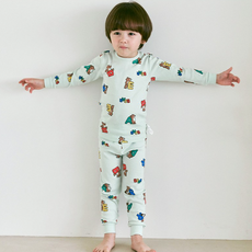 Maykids 兒童青少年 字母熊 30支羅紋棉 上下衣套裝