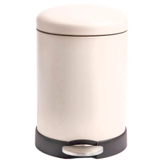 HOLA 和樂家居 奧可利緩降踏式霧面金屬垃圾桶, 米白色