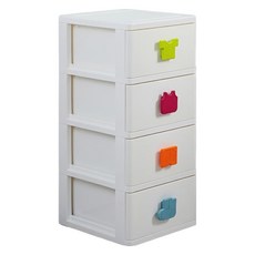 KEYWAY 聯府 大EQ四層收納櫃 + 輪, 白色