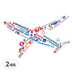 PARTY COSTUME 飛機行李箱貼紙 STST0062, 混合顏色, 2套