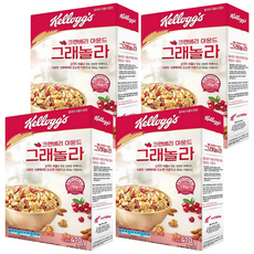 켈로그 크랜베리 아몬드 그래놀라 시리얼, 410g, 4개