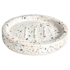 HOLA 和樂家居 水磨石水泥肥皂盤 11.5 x 11.5 x 2.2cm 383g, 016711493, 1個