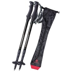 VERMONT Holic 4節登山杖 2入 + 黑色收納袋組, 黑色