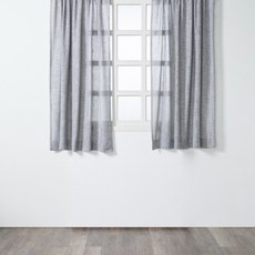 HOLA 和樂家居 艾禮思 仿麻花紗半腰窗簾 1.2kg, 灰色