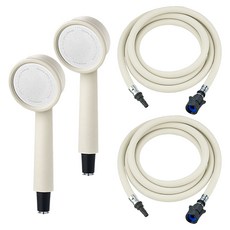 馬卡龍一鍵式蓮蓬頭+淋浴軟管1.5m組, 2組, 奶油象牙白