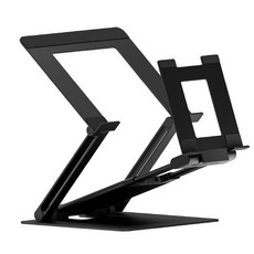 FRAME BY DW Stand Pro 銀色雙用筆記型電腦平板電腦支架 鋁合金支架, 黑色, 1個
