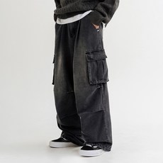 男士Zeta降落傘單褶工裝牛仔褲