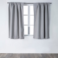 HOLA 和樂家居 伊登三明治遮光三角緹花落地窗簾 3.1kg, 卵石灰