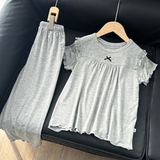 Kids Day 女童肩部荷葉邊家居服上下套裝