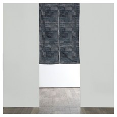 HOLA 和樂家居 艾禮思緹花長門簾 0.28kg, 幾何藍染藍