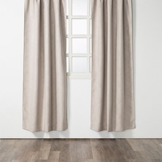 HOLA 和樂家居 查莉三明治緹花落地窗簾, 米灰色