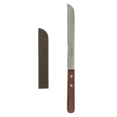 高桑金屬 木柄不鏽鋼麵包刀 日本產 含天然皮革, 單色, 刀鋒長度(14.5cm)+刀柄長度(9.5cm), 1支