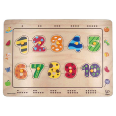 Hape 愛傑卡 數字配對木拼圖，數字1-10, 1個, 11pcs