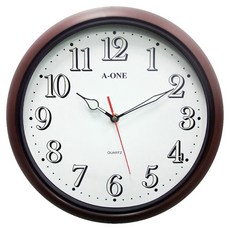 A-ONE 金吉星 超級夜光數字掛鐘, 咖啡色 + 白色