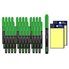 Monami Edding Super 螢光筆 600 36入 + Tocobi 黃色便利貼 套組, 綠色, 2套