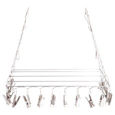 HOLA 和樂家居 304不鏽鋼 曬衣架20夾 靠壁式 41.5 x 27.2 x 40cm 580g, 銀色, 1個