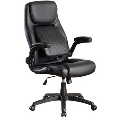 니디스 고급형 요추조절 플립형 팔걸이 사무용 의자 POC-01, 블랙